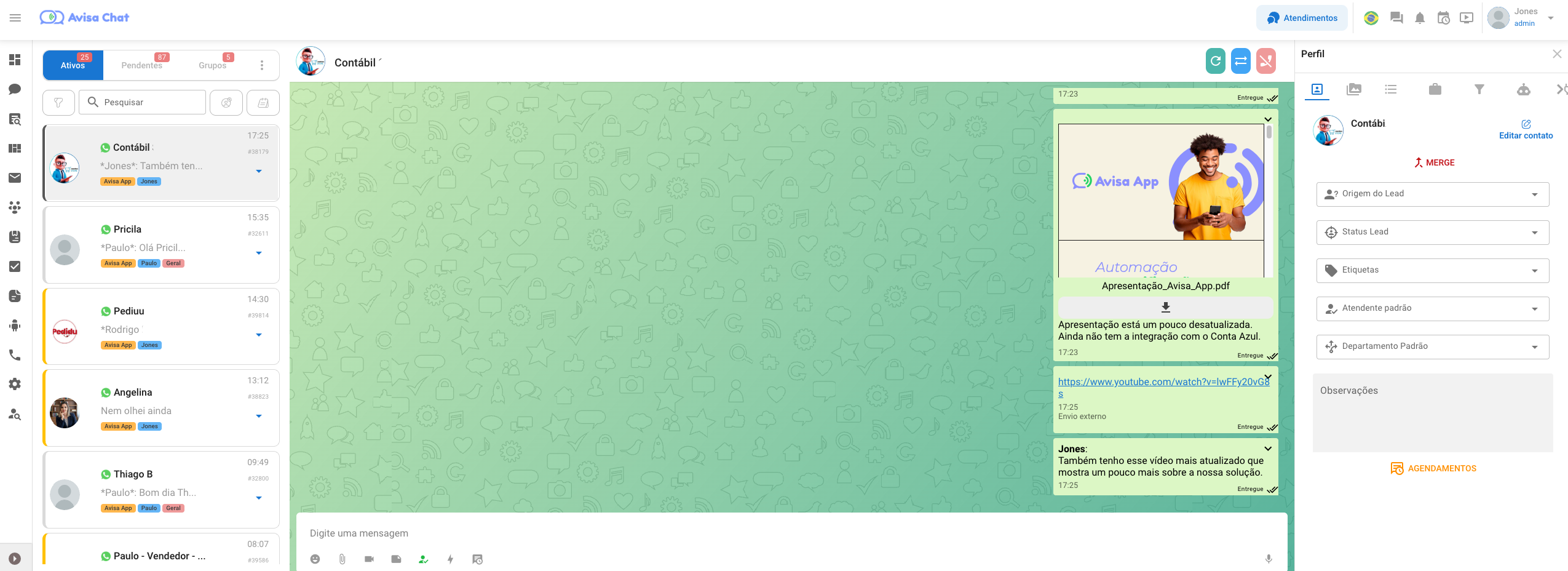 Atendimento WhatsApp e Instagram